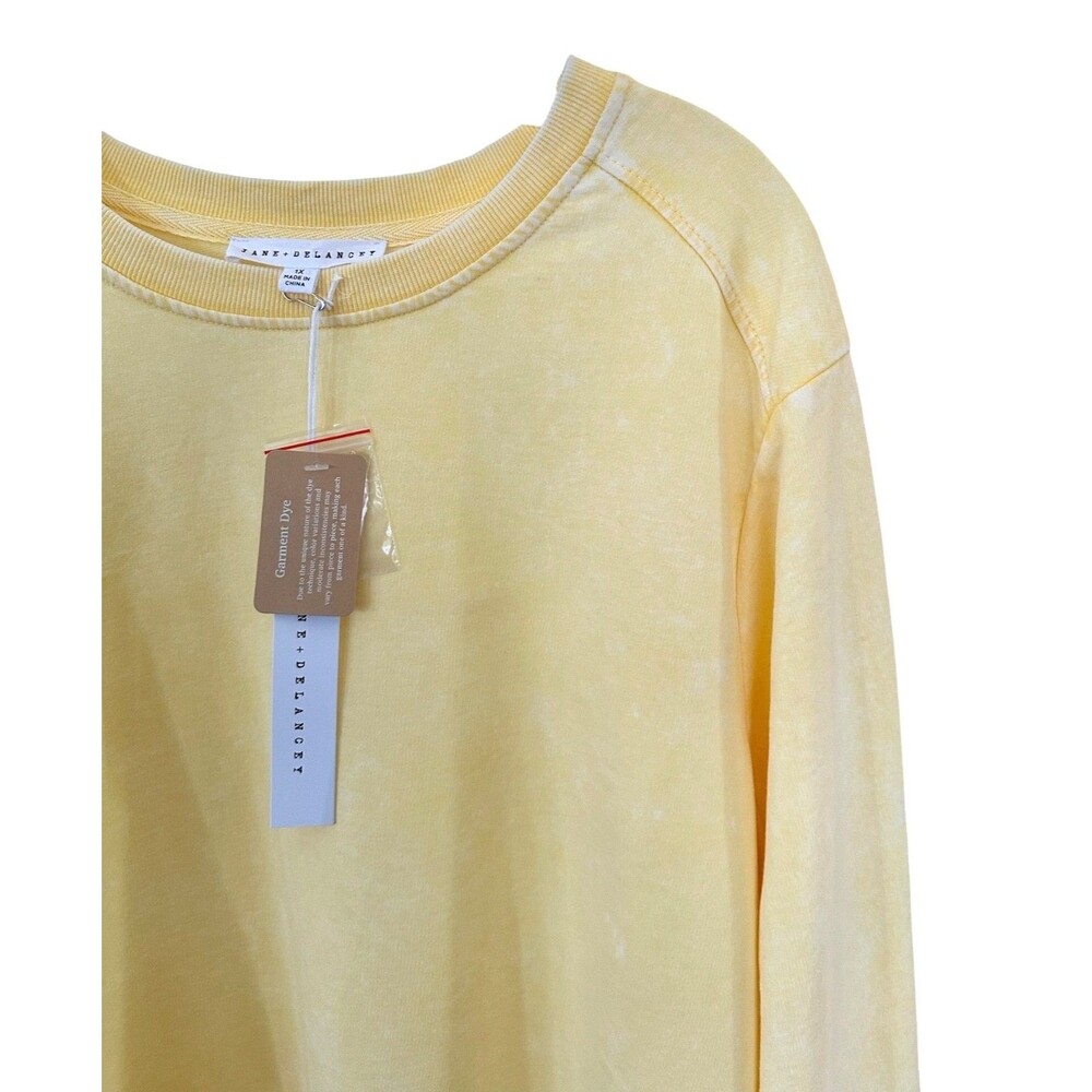 Jane & Delancey Women's Garment Dye Blouse Top Long Sleeve Plus Size 1X Yellow - Picture 4 of 8
